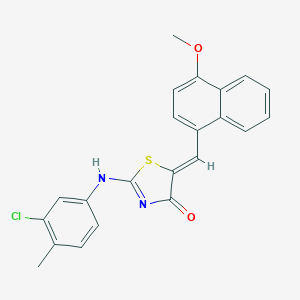 (5Z)-2-(3-chloro-4-methylanilino)-5-[(4-methoxynaphthalen-1-yl)methylidene]-1,3-thiazol-4-one