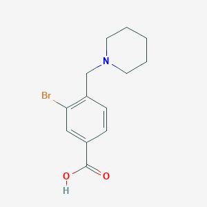 molecular formula C13H16BrNO2 B3082639 3-Bromo-4-(piperidin-1-ylmethyl)benzoic acid CAS No. 1131594-42-7