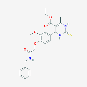 molecular formula C24H27N3O5S B308266 Ethyl 4-{4-[2-(benzylamino)-2-oxoethoxy]-3-methoxyphenyl}-6-methyl-2-thioxo-1,2,3,4-tetrahydro-5-pyrimidinecarboxylate 
