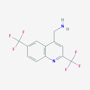 molecular formula C12H8F6N2 B3082677 (2,6-Bis(trifluoromethyl)quinolin-4-yl)methanamine CAS No. 1133123-13-3