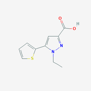 molecular formula C10H10N2O2S B3082717 1-Ethyl-5-(thiophen-2-yl)-1H-pyrazole-3-carboxylic acid CAS No. 1134309-90-2