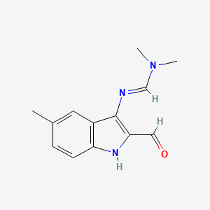 molecular formula C13H15N3O B3082729 N'-(2-formyl-5-methyl-1H-indol-3-yl)-N,N-dimethylimidoformamide CAS No. 1134334-51-2