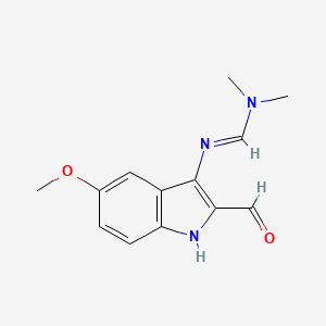 molecular formula C13H15N3O2 B3082731 N'-(2-甲酰基-5-甲氧基-1H-吲哚-3-基)-N,N-二甲基亚甲基甲酰胺 CAS No. 1134334-52-3