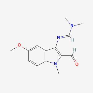 molecular formula C14H17N3O2 B3082735 N'-(2-甲酰基-5-甲氧基-1-甲基-1H-吲哚-3-基)-N,N-二甲基亚甲基甲酰胺 CAS No. 1134334-53-4