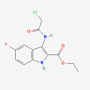 molecular formula C13H12ClFN2O3 B3082743 ethyl 3-[(chloroacetyl)amino]-5-fluoro-1H-indole-2-carboxylate CAS No. 1134334-58-9