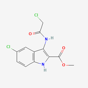 molecular formula C12H10Cl2N2O3 B3082747 methyl 5-chloro-3-[(chloroacetyl)amino]-1H-indole-2-carboxylate CAS No. 1134334-61-4