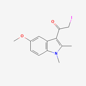 molecular formula C13H14INO2 B3082756 2-Iodo-1-(5-methoxy-1,2-dimethyl-1H-indol-3-yl)-ethanone CAS No. 1134334-68-1