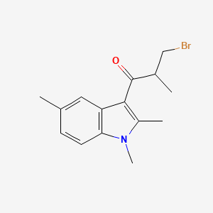 molecular formula C15H18BrNO B3082759 3-溴-2-甲基-1-(1,2,5-三甲基-1H-吲哚-3-基)丙-1-酮 CAS No. 1134334-69-2