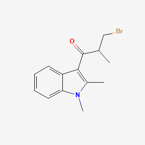molecular formula C14H16BrNO B3082761 3-bromo-1-(1,2-dimethyl-1H-indol-3-yl)-2-methylpropan-1-one CAS No. 1134334-70-5