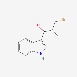 molecular formula C12H12BrNO B3082769 3-bromo-1-(1H-indol-3-yl)-2-methylpropan-1-one CAS No. 1134334-71-6