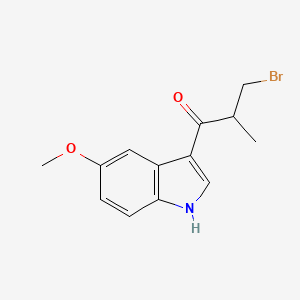 molecular formula C13H14BrNO2 B3082771 3-溴-1-(5-甲氧基-1H-吲哚-3-基)-2-甲基丙烷-1-酮 CAS No. 1134334-73-8