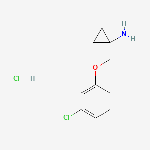 molecular formula C10H13Cl2NO B3082785 1-((3-Chlorophenoxy)methyl)cyclopropanamine hydrochloride CAS No. 1134345-22-4