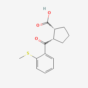 molecular formula C14H16O3S B3082806 顺-2-(2-硫代甲基苯甲酰基)环戊烷-1-羧酸 CAS No. 1134527-05-1