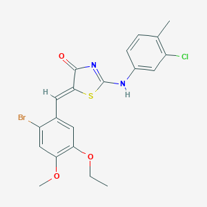 molecular formula C20H18BrClN2O3S B308281 (5Z)-5-[(2-bromo-5-ethoxy-4-methoxyphenyl)methylidene]-2-(3-chloro-4-methylanilino)-1,3-thiazol-4-one 