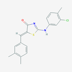 (5Z)-2-(3-chloro-4-methylanilino)-5-[(3,4-dimethylphenyl)methylidene]-1,3-thiazol-4-one