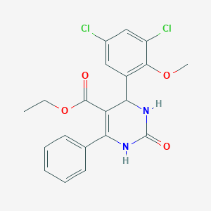 molecular formula C20H18Cl2N2O4 B308285 Ethyl 4-(3,5-dichloro-2-methoxyphenyl)-2-oxo-6-phenyl-1,2,3,4-tetrahydro-5-pyrimidinecarboxylate 