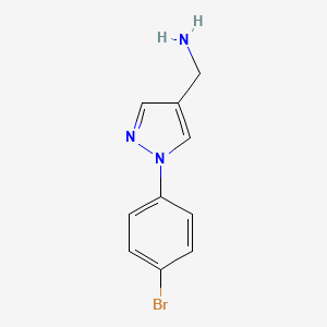 molecular formula C10H10BrN3 B3082867 [1-(4-溴苯基)-1H-吡唑-4-基]甲胺 CAS No. 1134703-49-3