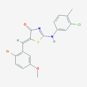 molecular formula C18H14BrClN2O2S B308288 (5Z)-5-[(2-bromo-5-methoxyphenyl)methylidene]-2-(3-chloro-4-methylanilino)-1,3-thiazol-4-one 