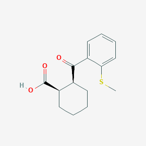 molecular formula C15H18O3S B3082912 cis-2-(2-Thiomethylbenzoyl)cyclohexane-1-carboxylic acid CAS No. 1134925-11-3