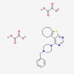 molecular formula C26H30N4O8S B3082920 4-(4-benzylpiperazin-1-yl)-6,7,8,9-tetrahydro-5H-cyclohepta[4,5]thieno[2,3-d]pyrimidine dioxalate CAS No. 1135017-70-7