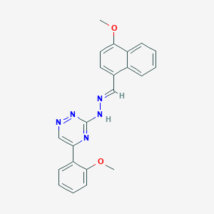 molecular formula C22H19N5O2 B308294 4-Methoxy-1-naphthaldehyde [5-(2-methoxyphenyl)-1,2,4-triazin-3-yl]hydrazone 