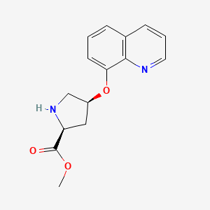 molecular formula C15H16N2O3 B3082955 Methyl (2S,4S)-4-(8-quinolinyloxy)-2-pyrrolidinecarboxylate CAS No. 1135204-93-1
