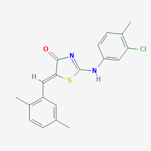 molecular formula C19H17ClN2OS B308297 (5Z)-2-(3-chloro-4-methylanilino)-5-[(2,5-dimethylphenyl)methylidene]-1,3-thiazol-4-one 