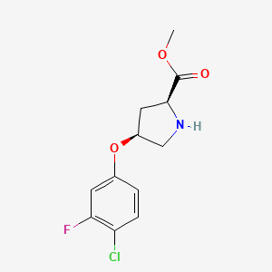 Methyl (2S,4S)-4-(4-chloro-3-fluorophenoxy)-2-pyrrolidinecarboxylate
