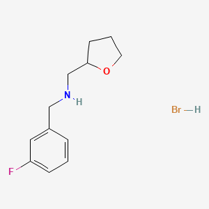 molecular formula C12H17BrFNO B3082987 (3-Fluoro-benzyl)-(tetrahydro-furan-2-ylmethyl)-amine hydrobromide CAS No. 1135229-21-8