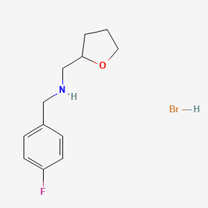 molecular formula C12H17BrFNO B3083002 (4-Fluoro-benzyl)-(tetrahydro-furan-2-ylmethyl)-amine hydrobromide CAS No. 1135232-64-2