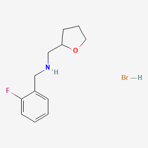 molecular formula C12H17BrFNO B3083005 (2-Fluoro-benzyl)-(tetrahydro-furan-2-ylmethyl)-amine hydrobromide CAS No. 1135232-92-6