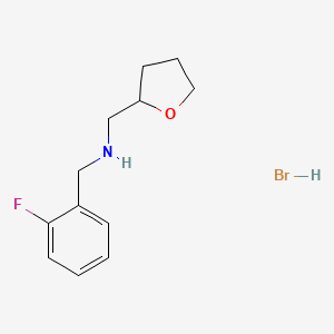 molecular formula C12H17BrFNO B3083005 （2-氟-苄基）-（四氢呋喃-2-基甲基）-胺氢溴酸盐 CAS No. 1135232-92-6