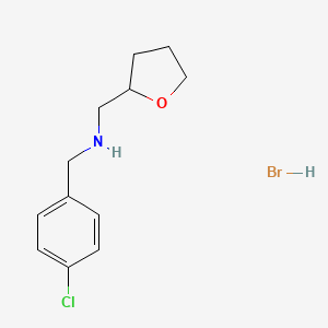 molecular formula C12H17BrClNO B3083015 (4-Chloro-benzyl)-(tetrahydro-furan-2-ylmethyl)-amine hydrobromide CAS No. 1135234-32-0