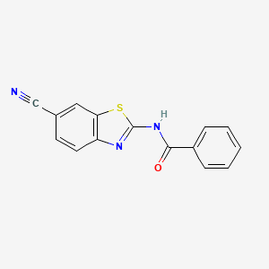 molecular formula C15H9N3OS B3083069 N-(6-氰基-1,3-苯并噻唑-2-基)苯甲酰胺 CAS No. 1135445-70-3