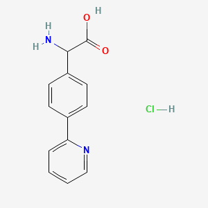 molecular formula C13H13ClN2O2 B3083082 2-Amino-2-(4-(pyridin-2-YL)phenyl)acetic acid hydrochloride CAS No. 1135818-89-1