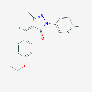 molecular formula C21H22N2O2 B308310 4-(4-isopropoxybenzylidene)-5-methyl-2-(4-methylphenyl)-2,4-dihydro-3H-pyrazol-3-one 