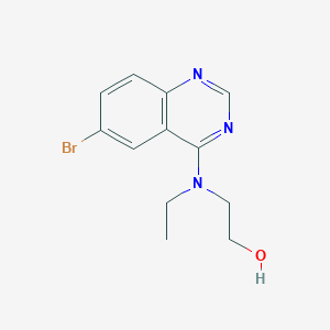 molecular formula C12H14BrN3O B3083111 乙醇，2-[(6-溴-4-喹唑啉基)乙基氨基]- CAS No. 1136244-36-4