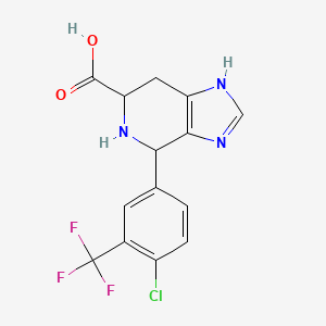 molecular formula C14H11ClF3N3O2 B3083132 4-[4-Chloro-3-(trifluoromethyl)phenyl]-3H,4H,5H,6H,7H-imidazo[4,5-c]pyridine-6-carboxylic acid CAS No. 1136837-86-9