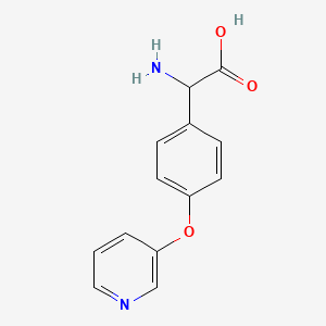 molecular formula C13H12N2O3 B3083140 2-Amino-2-[4-(3-pyridyloxy)phenyl]acetic acid CAS No. 1136884-55-3