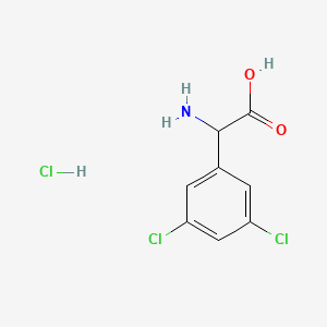 molecular formula C8H8Cl3NO2 B3083151 2-氨基-2-(3,5-二氯苯基)乙酸盐酸盐 CAS No. 1137014-87-9