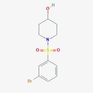 molecular formula C11H14BrNO3S B3083152 1-((3-Bromophenyl)sulfonyl)piperidin-4-ol CAS No. 1137091-56-5