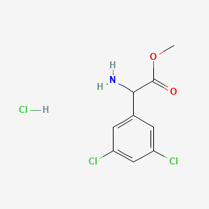 molecular formula C9H10Cl3NO2 B3083161 Methyl 2-Amino-2-(3,5-dichlorophenyl)acetate Hydrochloride CAS No. 1137447-08-5