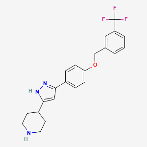 4-[3-(4-piperidinyl)-1H-pyrazol-4-yl]phenyl 3-(trifluoromethyl)benzyl ether