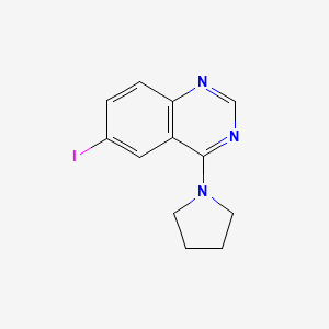 molecular formula C12H12IN3 B3083178 6-碘-4-(吡咯烷-1-基)喹唑啉 CAS No. 1137510-37-2
