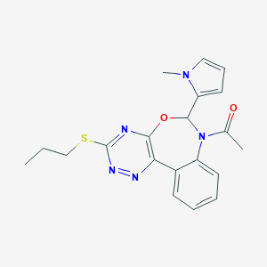 molecular formula C20H21N5O2S B308318 7-acetyl-6-(1-methyl-1H-pyrrol-2-yl)-3-(propylsulfanyl)-6,7-dihydro[1,2,4]triazino[5,6-d][3,1]benzoxazepine 