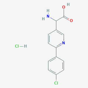 molecular formula C13H12Cl2N2O2 B3083189 2-Amino-2-(6-(4-chlorophenyl)pyridin-3-YL)acetic acid hydrochloride CAS No. 1137666-85-3