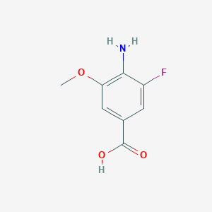 molecular formula C8H8FNO3 B3083205 4-Amino-3-fluoro-5-methoxybenzoic acid CAS No. 1137869-94-3