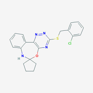 molecular formula C21H19ClN4OS B308334 3'-[(2-chlorobenzyl)thio]-7'H-spiro[cyclopentane-1,6'-[1,2,4]triazino[5,6-d][3,1]benzoxazepine] 