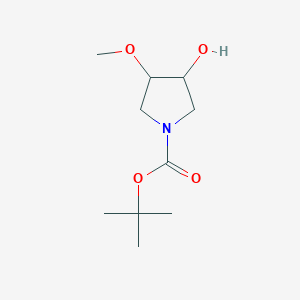 molecular formula C10H19NO4 B3083366 tert-Butyl 3-hydroxy-4-methoxypyrrolidine-1-carboxylate CAS No. 114214-50-5