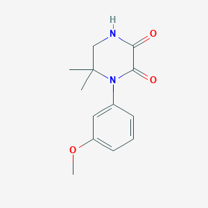 molecular formula C13H16N2O3 B3083368 1-(3-Methoxyphenyl)-6,6-dimethylpiperazine-2,3-dione CAS No. 1142198-13-7